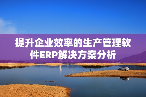 提升企业效率的生产管理软件ERP解决方案分析