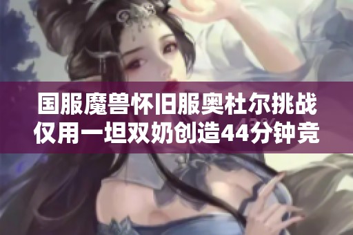 国服魔兽怀旧服奥杜尔挑战仅用一坦双奶创造44分钟竞速纪录