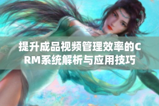 提升成品视频管理效率的CRM系统解析与应用技巧