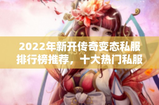 2022年新开传奇变态私服排行榜推荐，十大热门私服解析