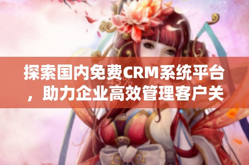 探索国内免费CRM系统平台，助力企业高效管理客户关系