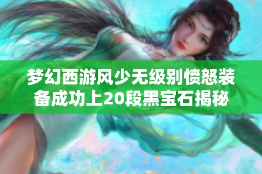 梦幻西游风少无级别愤怒装备成功上20段黑宝石揭秘