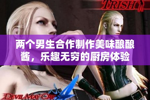 两个男生合作制作美味酿酿酱，乐趣无穷的厨房体验