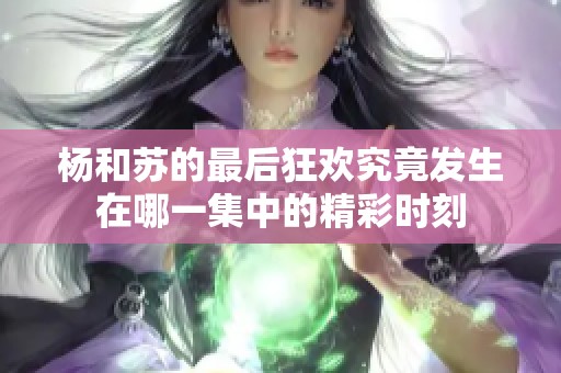 杨和苏的最后狂欢究竟发生在哪一集中的精彩时刻