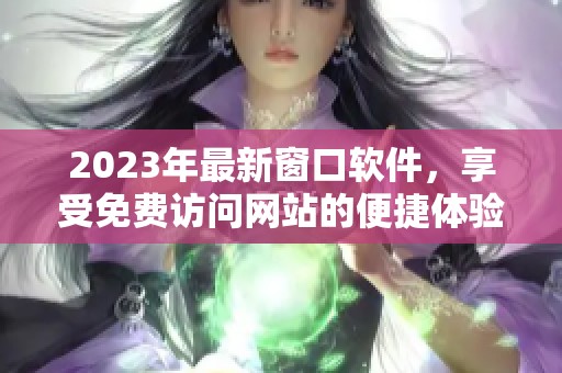 2023年最新窗口软件，享受免费访问网站的便捷体验