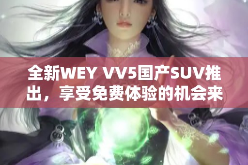 全新WEY VV5国产SUV推出，享受免费体验的机会来袭