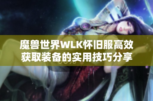 魔兽世界WLK怀旧服高效获取装备的实用技巧分享