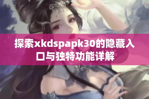 探索xkdspapk30的隐藏入口与独特功能详解