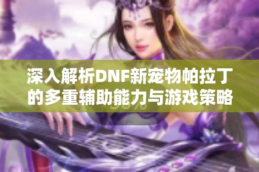 深入解析DNF新宠物帕拉丁的多重辅助能力与游戏策略