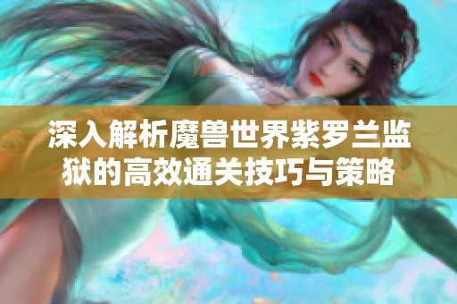 深入解析魔兽世界紫罗兰监狱的高效通关技巧与策略