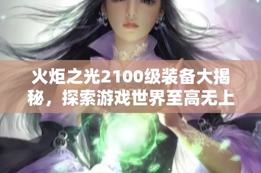 火炬之光2100级装备大揭秘，探索游戏世界至高无上的装备之旅